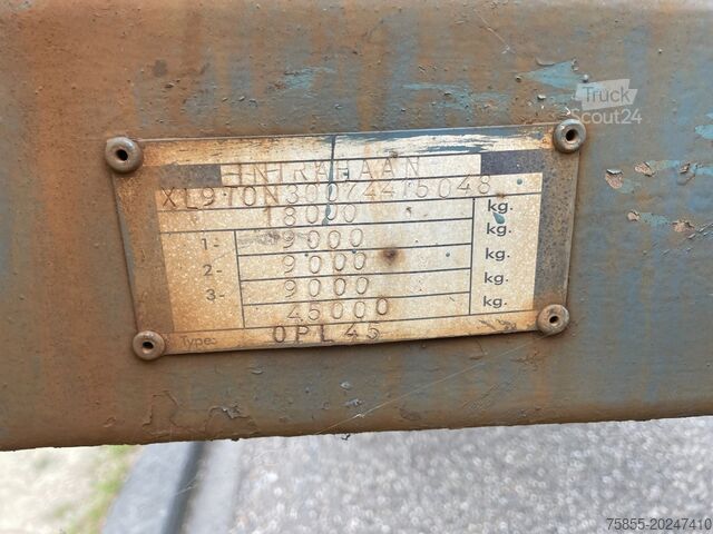 Plataforma remolque Haan OPL45 Heavy Duty / Rungen-Potholes /BPW / 2x Li...