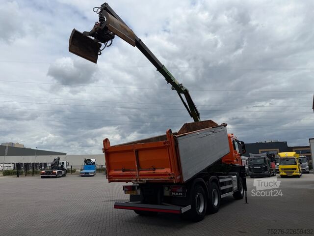 Volquete con grúa MAN TGS 26.400 6x6 Kipper / Z kraan  Euro 6