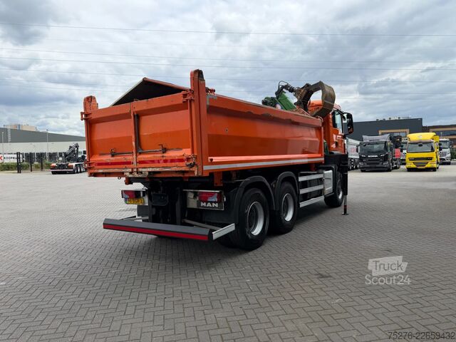 Volquete con grúa MAN TGS 26.400 6x6 Kipper / Z kraan  Euro 6