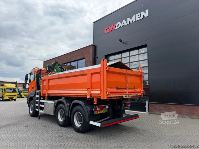 Volquete con grúa MAN TGS 26.400 6x6 Kipper / Z kraan  Euro 6
