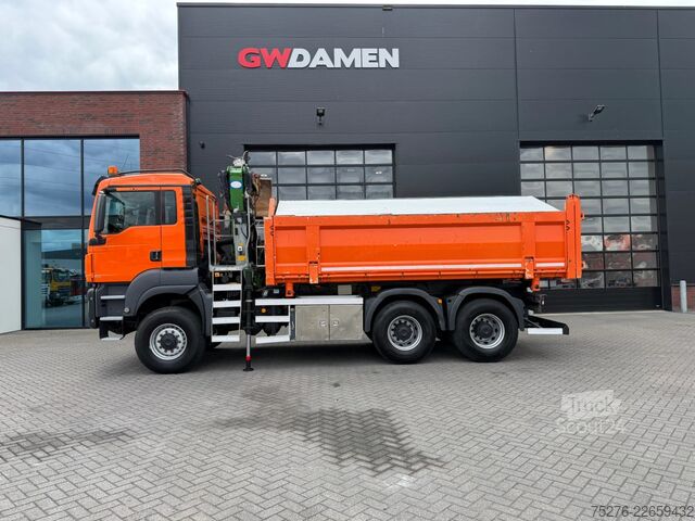 Volquete con grúa MAN TGS 26.400 6x6 Kipper / Z kraan  Euro 6
