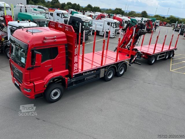 Лесовоз MAN TGS 33.510 BB 6x6/PLATTFORM/KRAN EPSILON Q150Z
