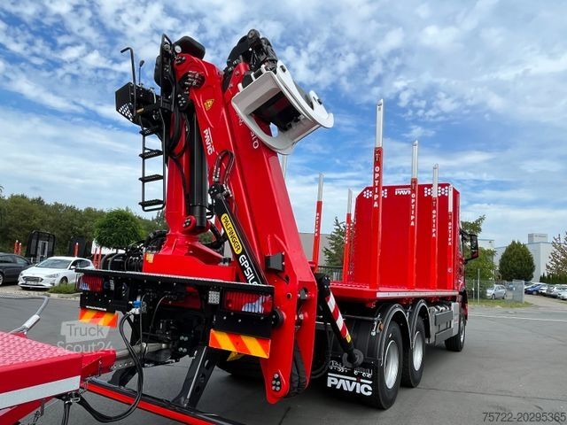 Camion forestier MAN TGS 33.510 BB 6x6/PLATTFORM/KRAN EPSILON Q150Z