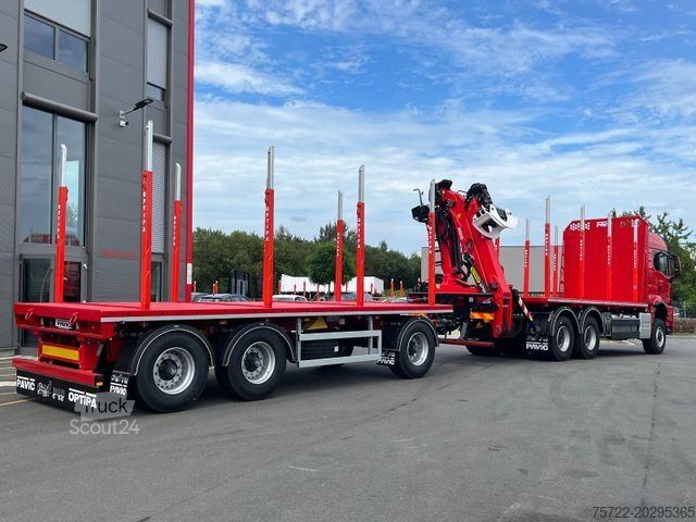 Camion forestier MAN TGS 33.510 BB 6x6/PLATTFORM/KRAN EPSILON Q150Z
