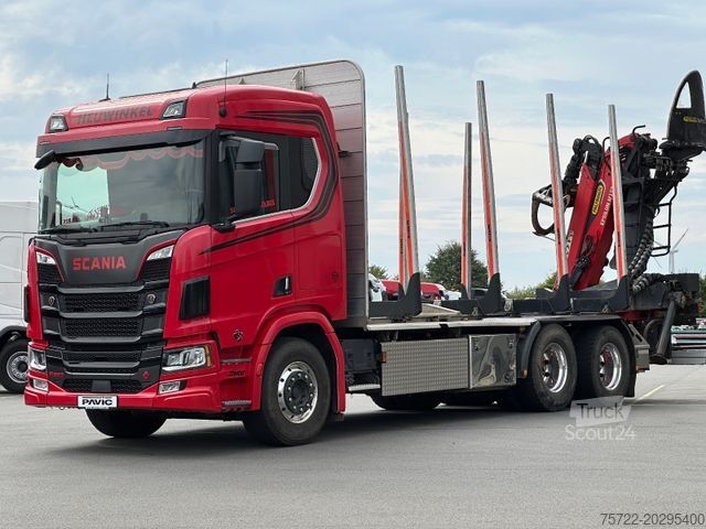 Holztransporter LKW SCANIA R580 6x4 Kurzholz Epsilon M12Z