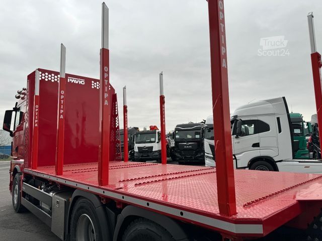 Camion forestier MAN TGX 26.580 6x4 BL/Plattform/ KRAN NACH WAHL!