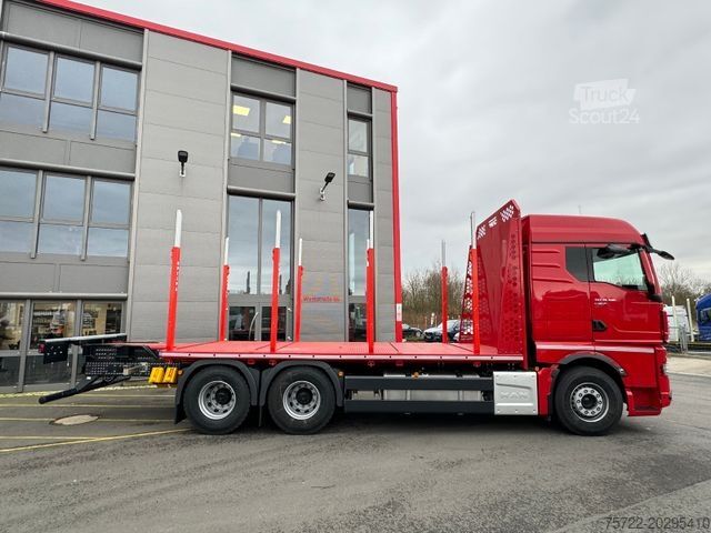 Camion forestier MAN TGX 26.580 6x4 BL/Plattform/ KRAN NACH WAHL!