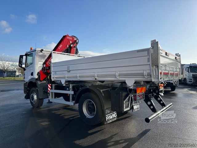 Τρίπλευρο ανατρεπόμενο φορτηγό MAN TGM 18.320 4x4 BB  KRANKIPPER  FASSI F195A.2.24