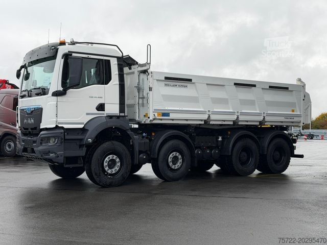 Three-sided tipper truck MAN TGS 41.480 8x4 BB mit Meiller 3-Seitenkipper