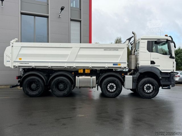 Three-sided tipper truck MAN TGS 41.480 8x4 BB mit Meiller 3-Seitenkipper