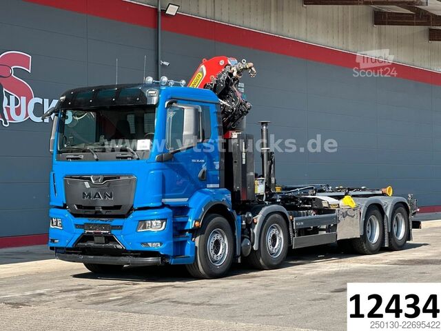 Tovornjak s kavljem za kontejnerje MAN TGS 35.430 8x4 BL Palfinger PHT20 & PK37.002Tec7