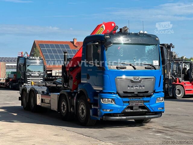 Tovornjak s kavljem za kontejnerje MAN TGS 35.430 8x4 BL Palfinger PHT20 & PK37.002Tec7