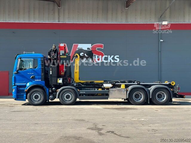 Tovornjak s kavljem za kontejnerje MAN TGS 35.430 8x4 BL Palfinger PHT20 & PK37.002Tec7