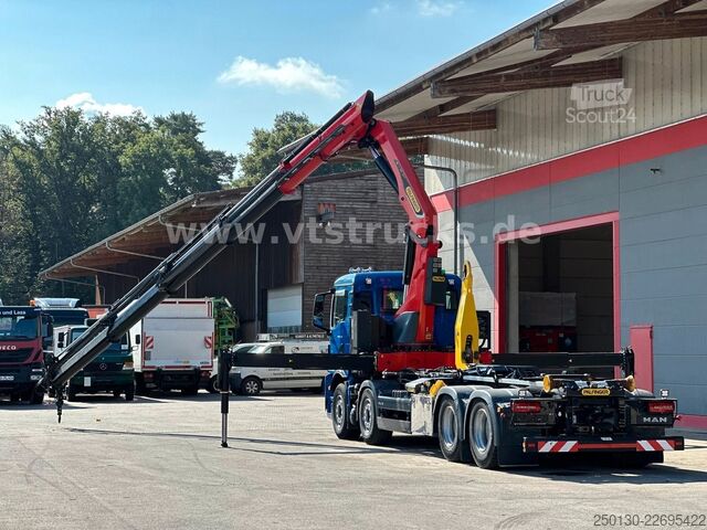Tovornjak s kavljem za kontejnerje MAN TGS 35.430 8x4 BL Palfinger PHT20 & PK37.002Tec7