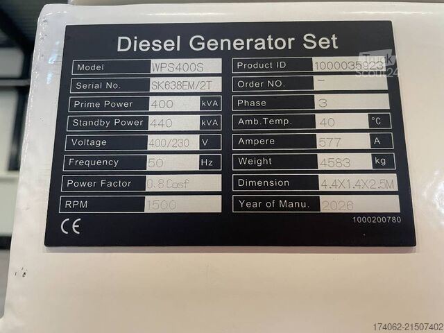 Tilslag Perkins 2206C-E13TAG3 - 440 kVA Generator - DPX-20017
