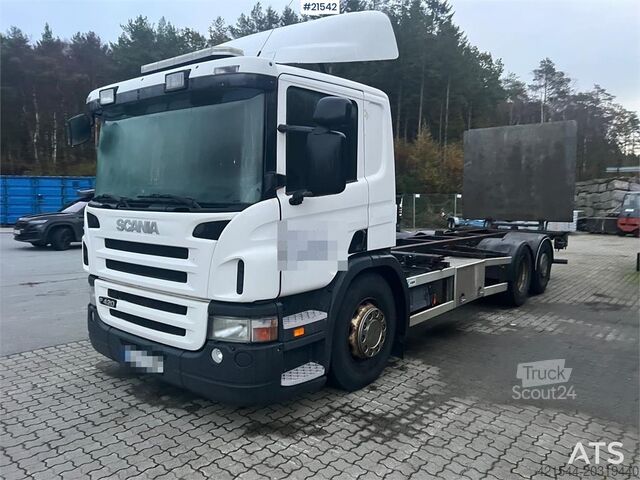 Șasiu cu cabină Scania P420 6x2 chassis w/ lift repair object