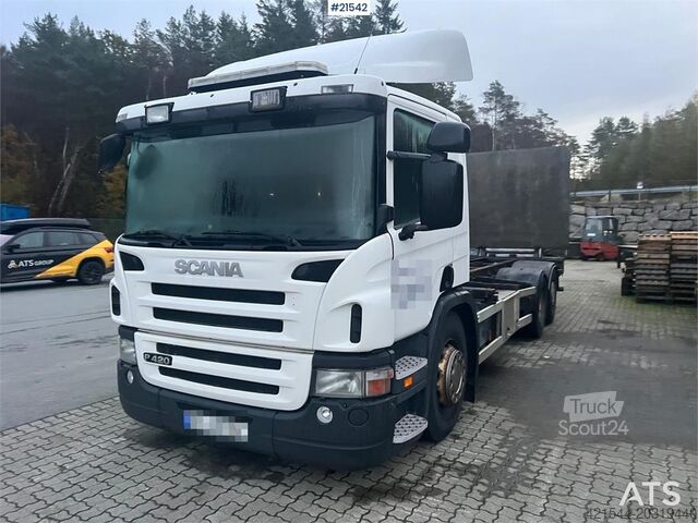 Șasiu cu cabină Scania P420 6x2 chassis w/ lift repair object
