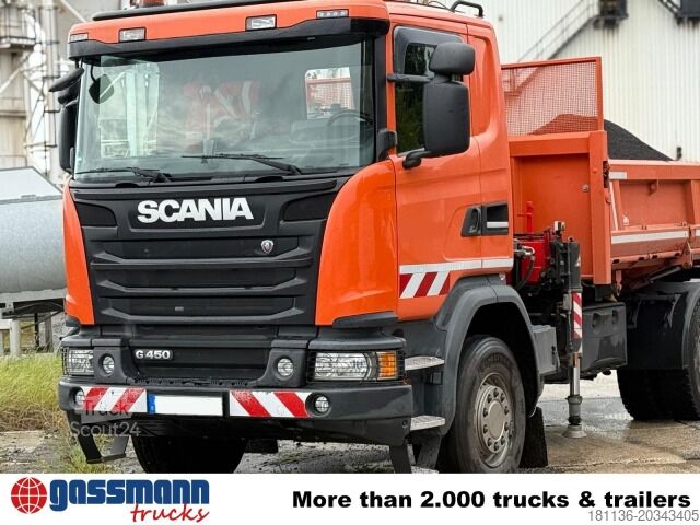 Basculantă Scania G 450 4x2, Bordmatik, Kran Fassi F185A.2.24, Funk