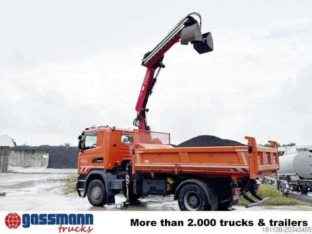 Basculantă Scania G 450 4x2, Bordmatik, Kran Fassi F185A.2.24, Funk