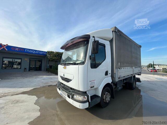 Camión plataforma con toldo RENAULT Midlum