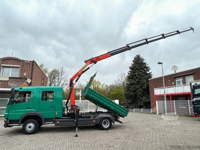Furgone ribaltabile MERCEDES-BENZ 822 Atego Doppelkabine 3Skipper + PK 7501 Kran