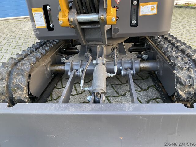 Minigraafmachine met kipperaanhanger en oprijplaten Berger Kraus Minibagger BK1250KSR im Komplettpaket