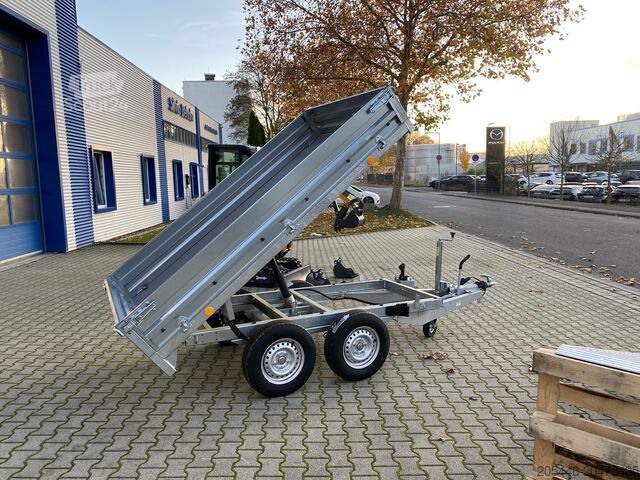 Minigraafmachine met kipperaanhanger en oprijplaten Berger Kraus Minibagger BK1250KSR im Komplettpaket