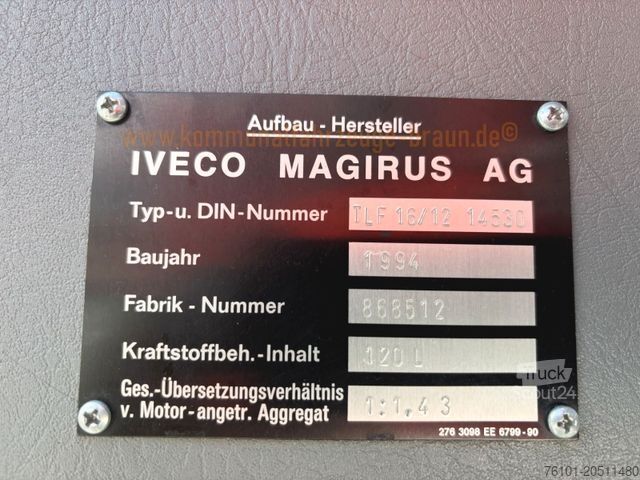 Sonstige IVECO FF 135E22 Feuerwehr 4x4 TLF 16/25*1-Hand*9 Tkm.