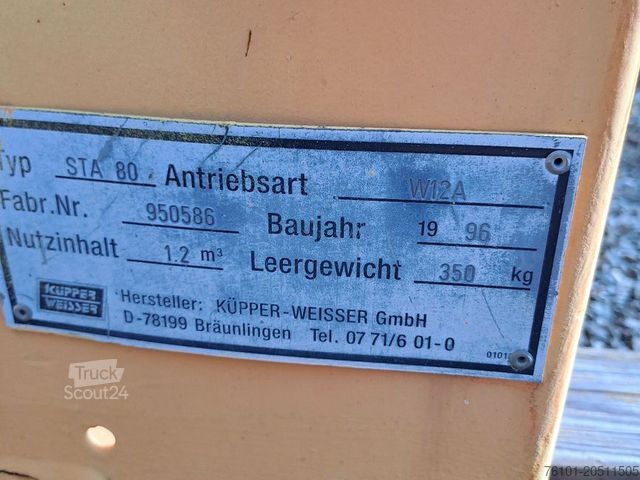 Sklápěcí dodávka  SALZSTREUER  KÜPPER WEISSER  1,2 cbm