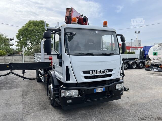LKW mit Festaufbau und Kran Iveco Eurocargo 180e28