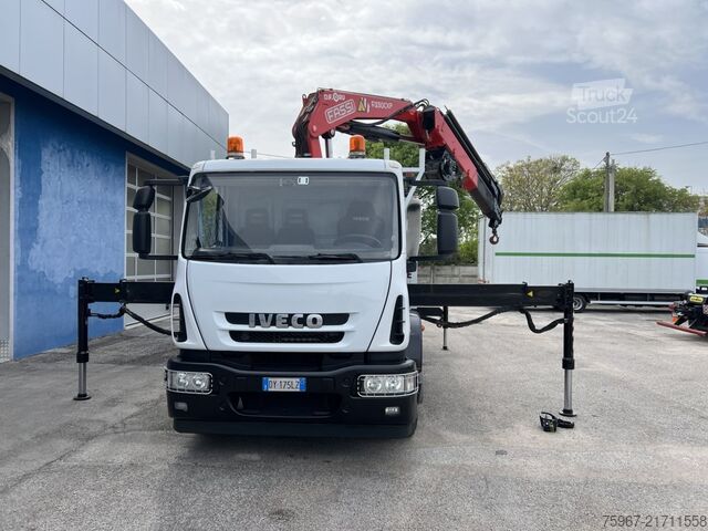 LKW mit Festaufbau und Kran Iveco Eurocargo 180e28