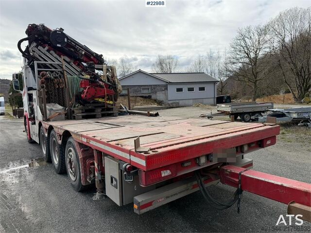 Autokrāna kravas automašīna Scania R500 8x4 combination vehicle with a 71 t/m Fassi c