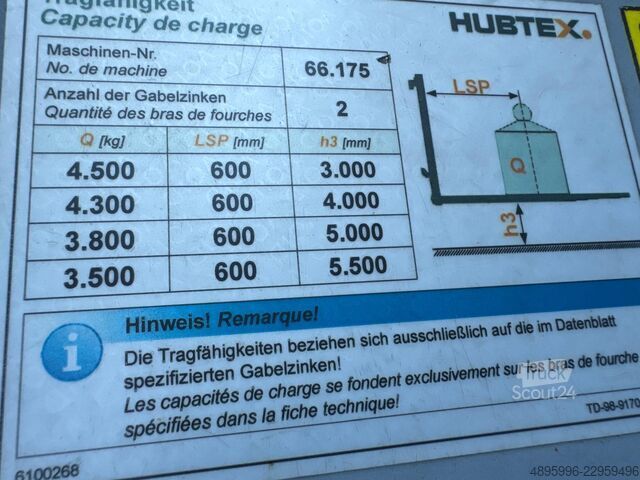 Dört yollu forklift Hubtex DQ45 G //LPG//Triple//Only 1116 hours !
