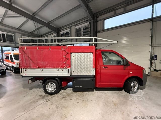 Samochód dostawczy z plandeką VOLKSWAGEN T5 Transporter Pritsche Tieflader*LANG L3*KLIMA