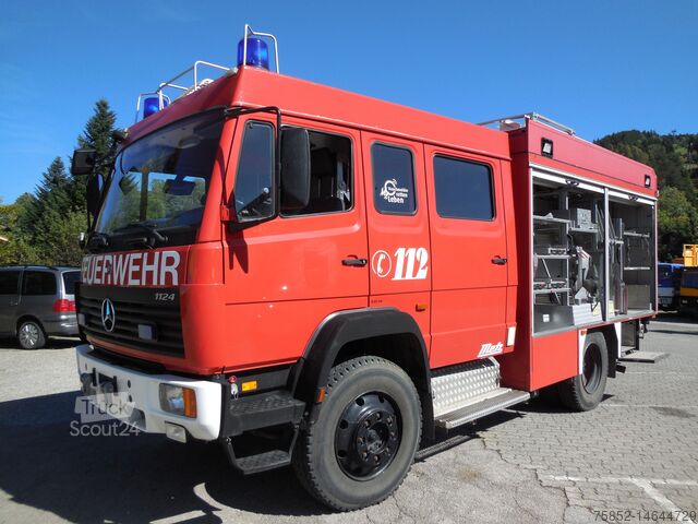 Mercedes-Benz 1124 AF LF 16 Löschfahrzeug Schlauchhaspel Metz Pumpe Feuerwehr