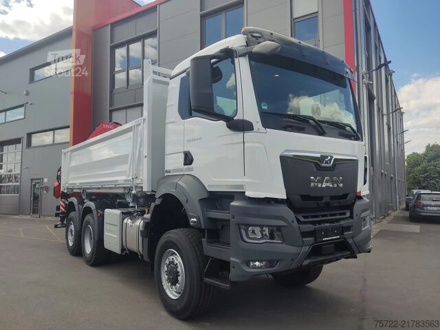 Camion-benne avec grue MAN TGS 28.440 6x4-4 BL 2-Seitenkipper Fassi F235 Kran