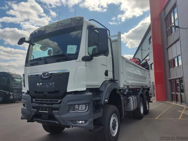 Camion-benne avec grue MAN TGS 28.440 6x4-4 BL 2-Seitenkipper Fassi F235 Kran