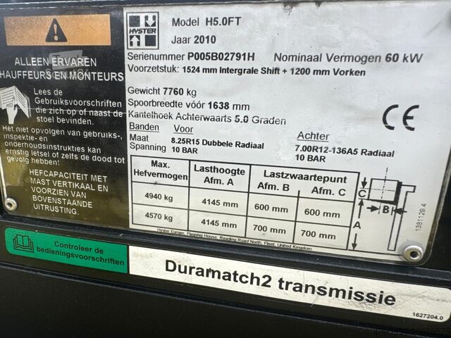 Keturių ratų krautuvas Hyster H 5.0 FT / Container version / New price