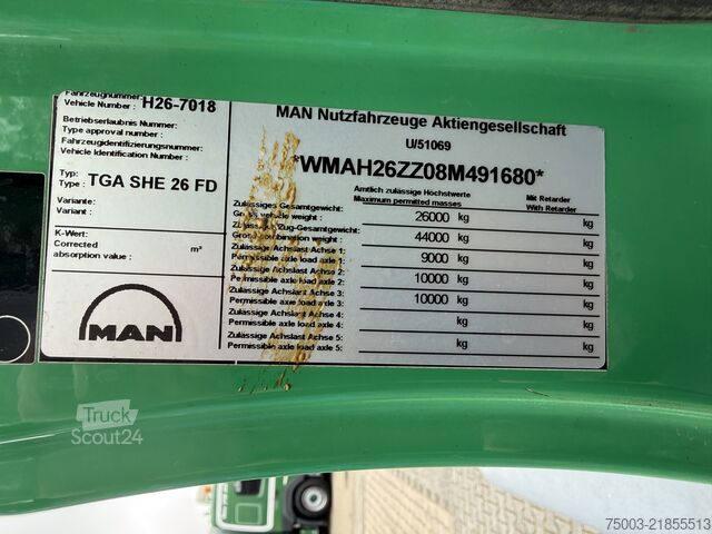 Lastebilmontert kran MAN TGA 26.320 6X4 Atlas 290 bis 18 Meter