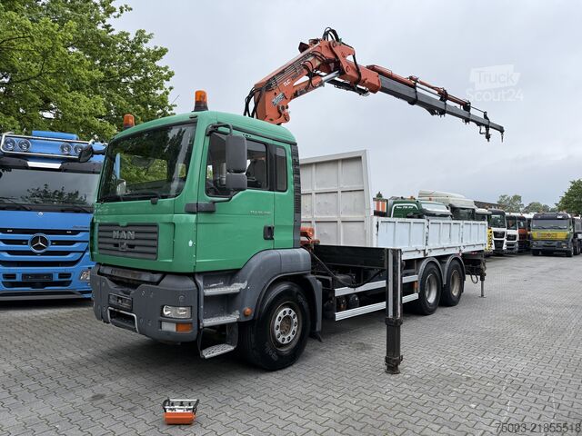 Lastebil med plan MAN TGA 26.320 6X4 Atlas 290 bis 18 Meter