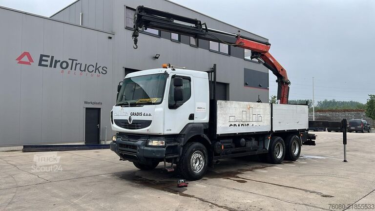 Plattformanhänger Renault Kerax 450 DXI (PALFINGER PK 20002 / REMOTE / 6X...