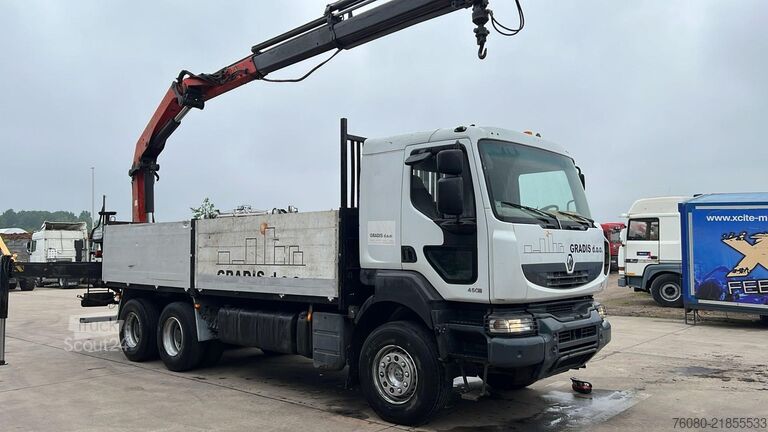 Plattformanhänger Renault Kerax 450 DXI (PALFINGER PK 20002 / REMOTE / 6X...