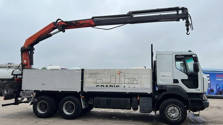 Plattformanhänger Renault Kerax 450 DXI (PALFINGER PK 20002 / REMOTE / 6X...
