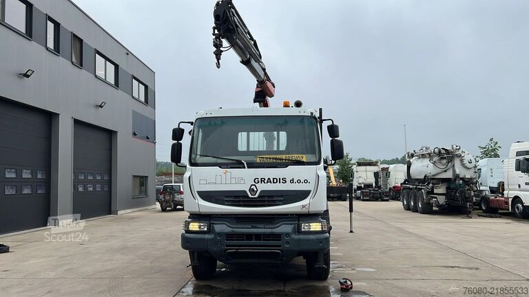 Plattformanhänger Renault Kerax 450 DXI (PALFINGER PK 20002 / REMOTE / 6X...