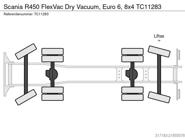Ассенизаторская машина Scania R450 FlexVac Dry Vacuum, Euro 6, 8x4