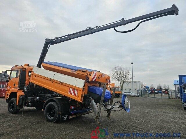 Tresidig tippbil MAN TGA 18.310 4x4 Kran/FB -Winterdienst-Salzstreuer