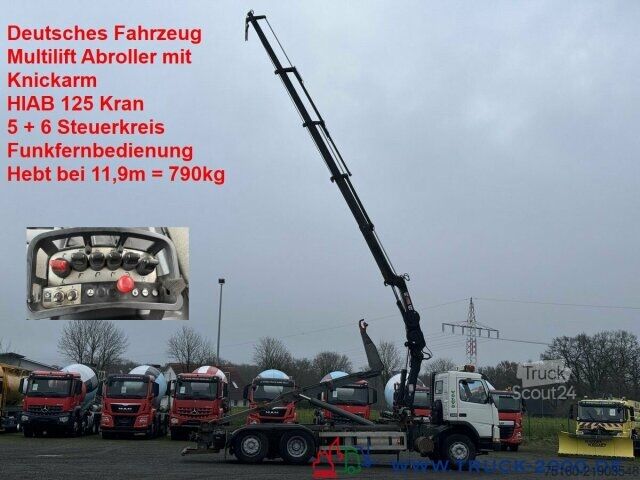 Tovornjak s kavljem za kontejnerje Volvo 340 HIAB Kran 11,9m=790kg 5+6 Steuerkreis Klima