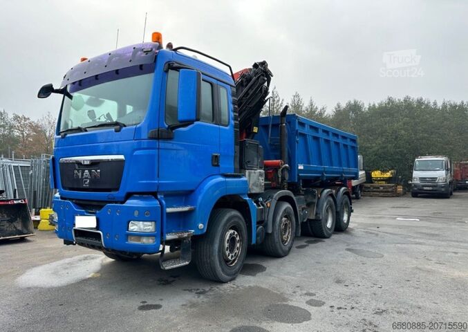 Трехсторонний самосвал MAN TGS 41.400 8X4 BB mit KRAN Palfinger