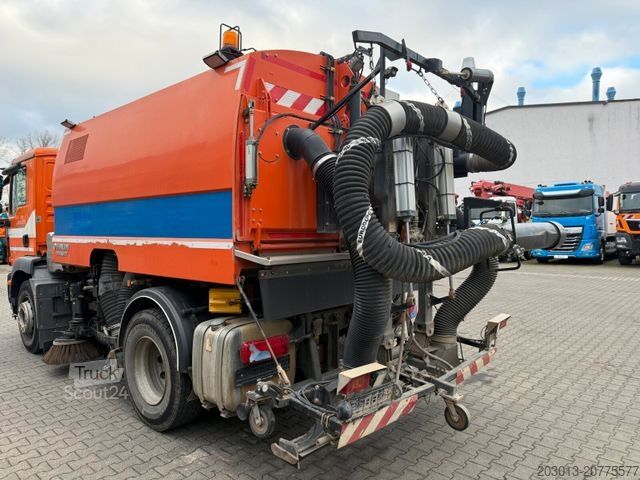 Balayeuse de voirie MAN TGM 18.340 Kehrmaschine FAUN VIAJET 6 HD 200 bar