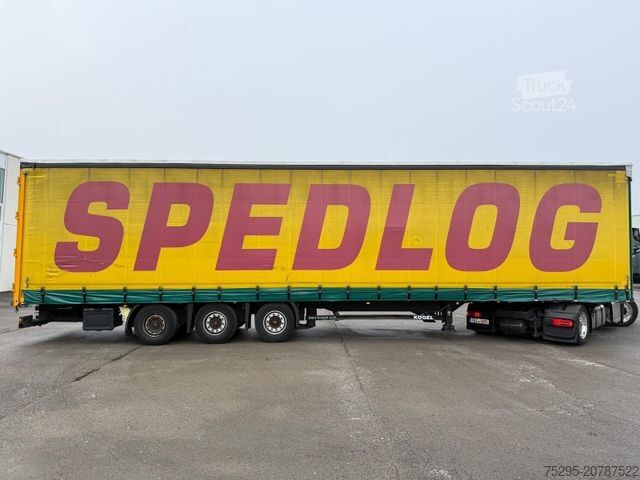 Odprta polprikolica s ponjavo KÖGEL 3 Achs MEGA Staplerhalter Liftachse SAF TÜV2/26